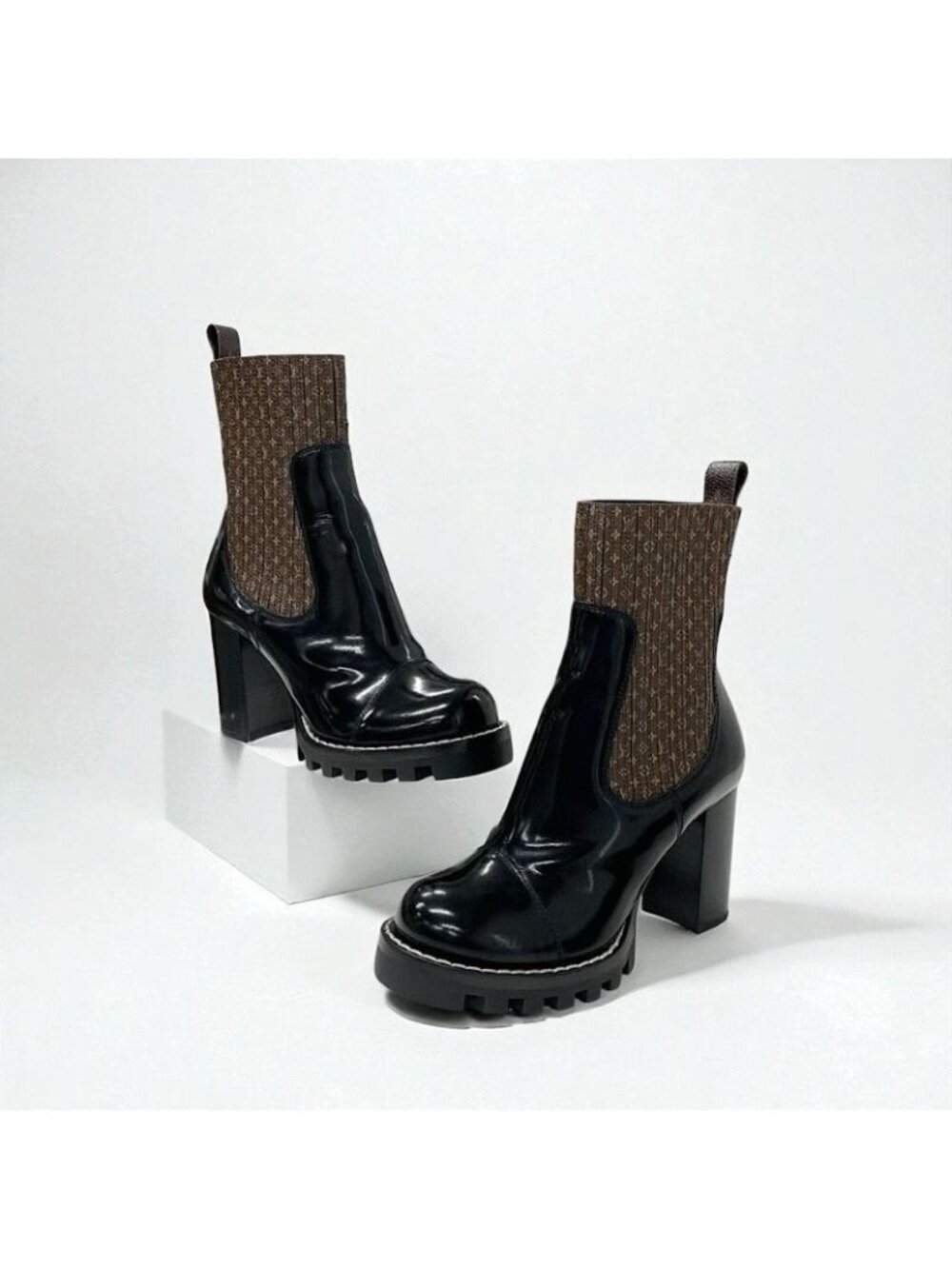 Louis Vuitton Star Trail Line Monogram Boots Short Shoes Leather Brown